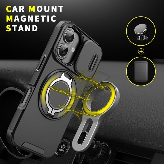 Camslide Stand obal, iPhone 16, oranžový