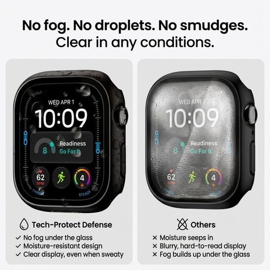Tech-Protect Defense 2 kusy, Apple Watch 12 (42 mm), čierny a priehľadný