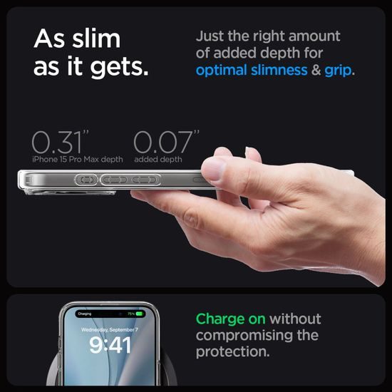 Spigen Ultra Hybrid Mag s MagSafe, iPhone 15 Pro Max, biely