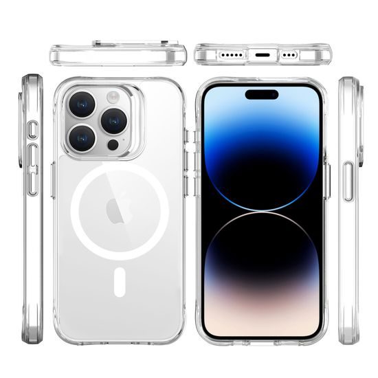 JP MagFit MagSafe etui z certyfikatem 3M SGS, iPhone 15 Pro Max, przezroczysty