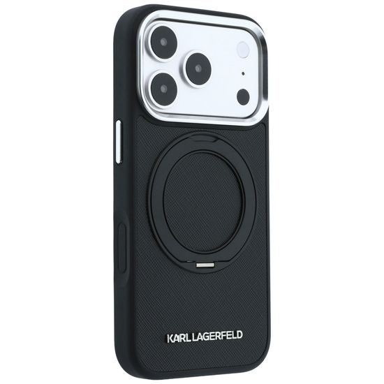 Karl Lagerfeld Ring Stand 360 Saffiano MagSafe ümbris iPhone 17 Pro Max / 18 Pro Max – must