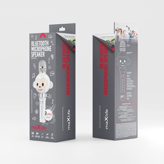 Maxlife MX-100 Μικρόφωνο με Ηχείο, Bluetooth, Λευκό