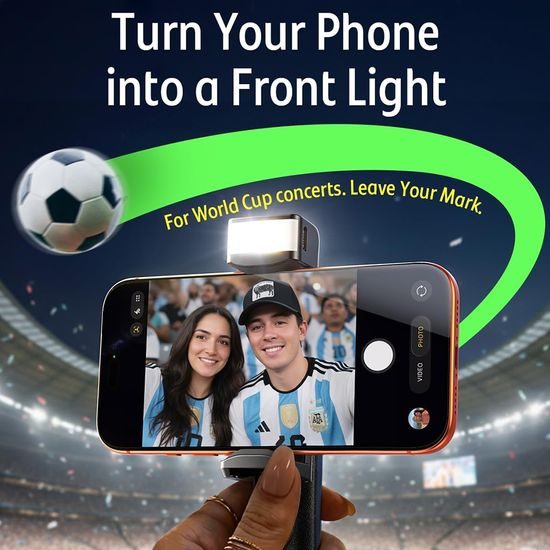 Lisen Handy Tischhalterung A133 für Smartphones 4-6,8" - mit LED-Licht und Clip-Befestigung - Schwarz