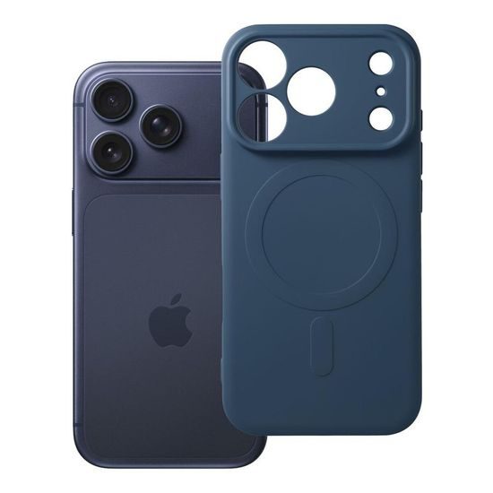 iPhone 17 Pro / 18 Pro silikona vāciņš ar kameras aizsargu – Silicone Mag Cover MagSafe – zils