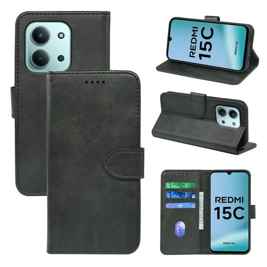 Θήκη Magnet, Xiaomi Redmi 15C, μαύρη