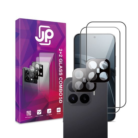 JP 5D Combo pack, Sada 2 5D tvrzených skel a 2 sklíček na fotoaparát, Xiaomi 17T Pro