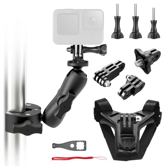 Set profesionalnih nosača za motocikl i nosač za bradu kacige za akcijske kamere