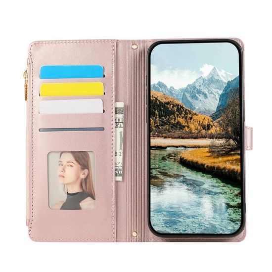 Xiaomi 14T vāciņš – Glamour maku vāciņš ar siksniņu – rozā