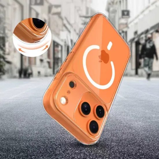 Tech-Protect MagPeak MagSafe CC, iPhone 17 Pro, πορτοκαλί / διάφανο