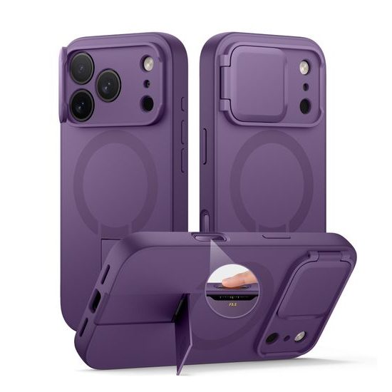 Husă Suritch MagSafe cu Suport și Protecție Cameră pentru iPhone 17 Pro Max / 18 Pro Max, mov