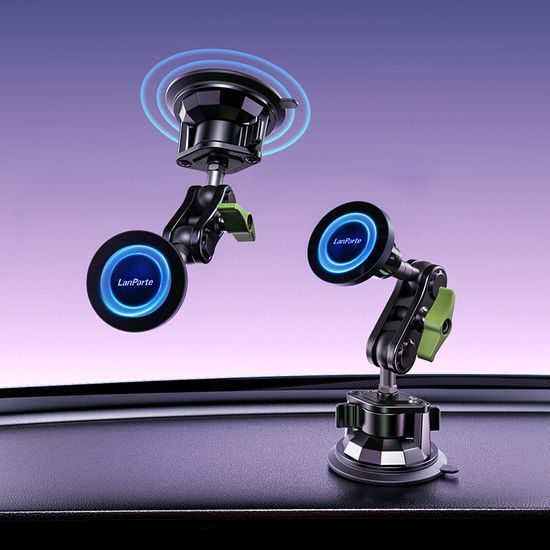 LanParte RBA-M01 Magnetische Telefoonhouder voor Auto - met Vacuüm Zuignap - 360° Verstelbaar - MagSafe geschikt
