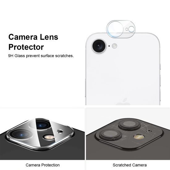 JP Πλήρες Πακέτο Προστατευτικών Γυαλιών, 2x 3D γυαλί με εφαρμογέα + 2x γυαλί για φακό, iPhone 16e