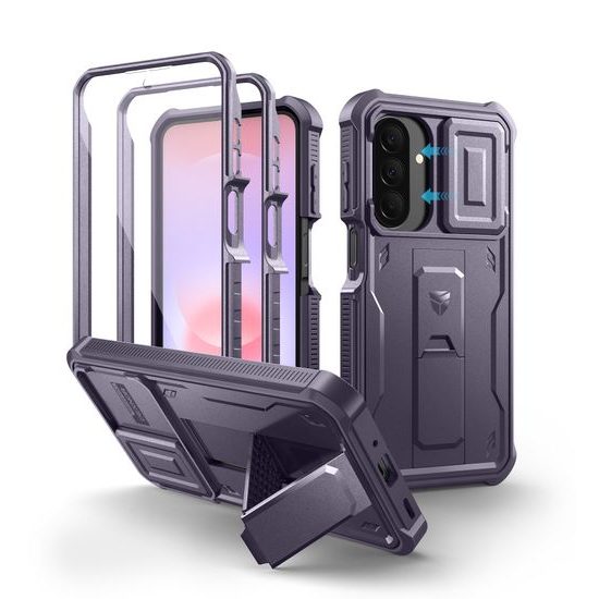 Dexnor 360 Kickstand Camprotector obal Samsung Galaxy A27, fialový