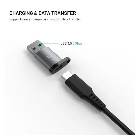 Alumínium FIXED Link adapter USB-C-ről USB-A-ra, szürke
