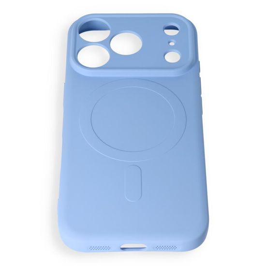 iPhone 17 Pro Max / 18 Pro Max silikona vāciņš ar kameras aizsargu – Silicone Mag Cover MagSafe – zils