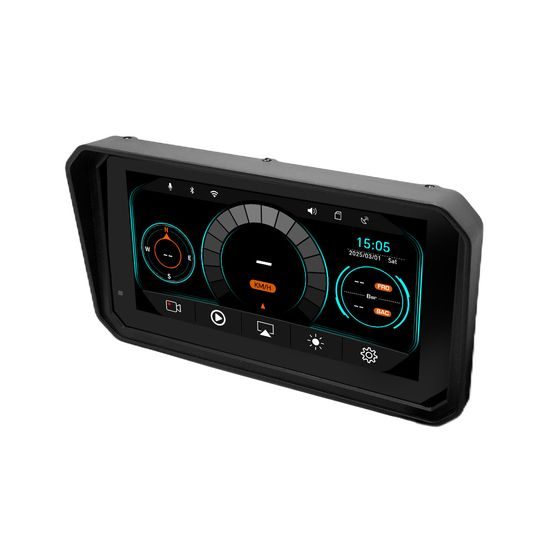 Motociklistički zaslon 6" s prednjom i stražnjom kamerom, GPS-om i TPMS-om te bežičnim Apple CarPlay i Android Auto