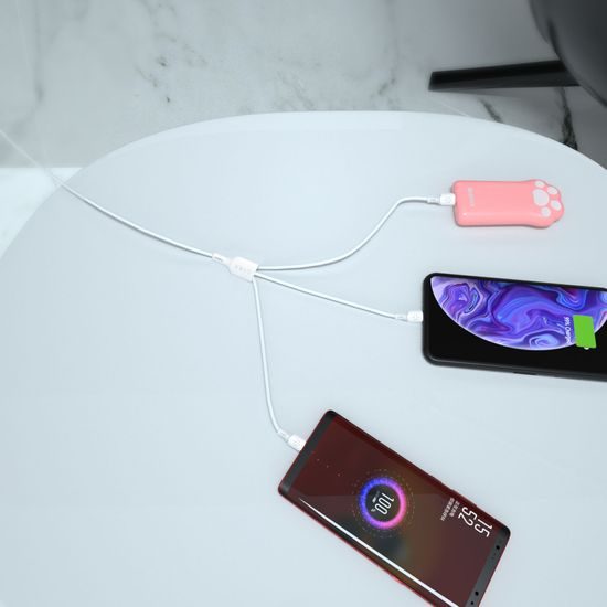 Dudao L8A 3-in-1 USB-Kabel USB-A auf USB-C / microUSB / Lightning, 6 A, 1,2 m - Weiß