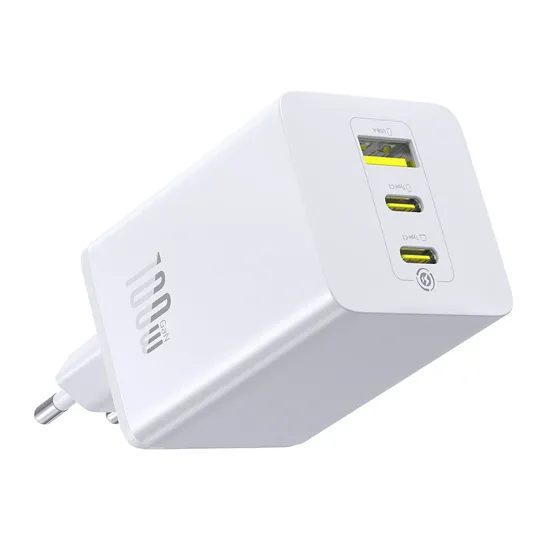 Baseus EnerFill FE11 προσαρμογέας 2x USB-C + USB-A, 100W, λευκός