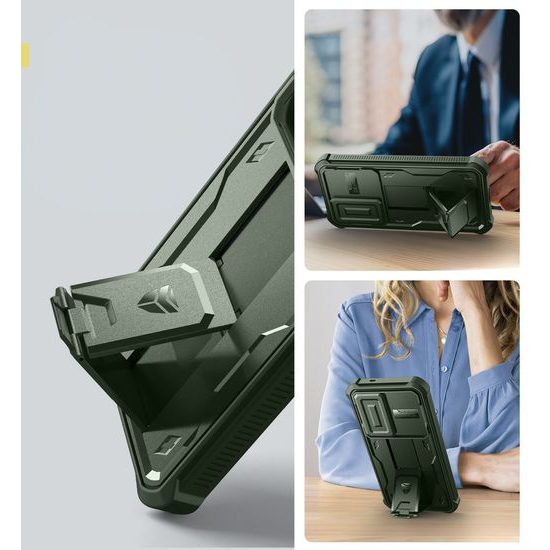 Dexnor 360 Kickstand Camprotector Θήκη Samsung Galaxy S25, Πράσινη