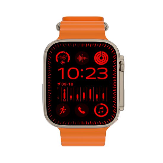 Smartwatch T800 Ultra 2 - Intelligente Fitnessuhr mit Bluetooth-Anruffunktion und Gesundheitsüberwachung - Orange