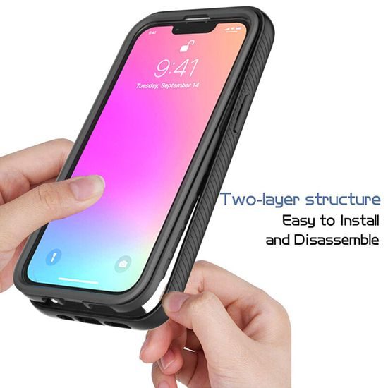 Techsuit Defense360 Pro + Προστατευτική Μεμβράνη, iPhone 14 Pro Max, Μαύρο