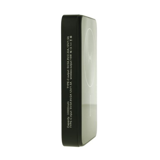 Ultraslim Magsafe ασύρματο power bank, 10000mAh, PD20W, Quick Charge, μαύρο