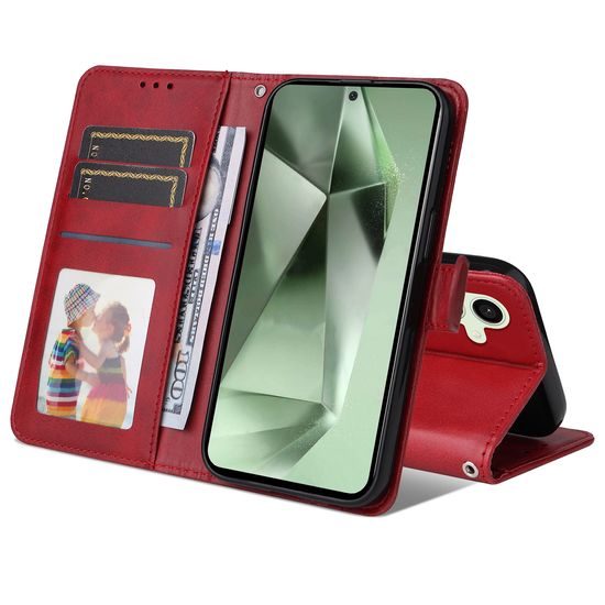 Mágneses tok, Samsung Galaxy S24 FE, piros