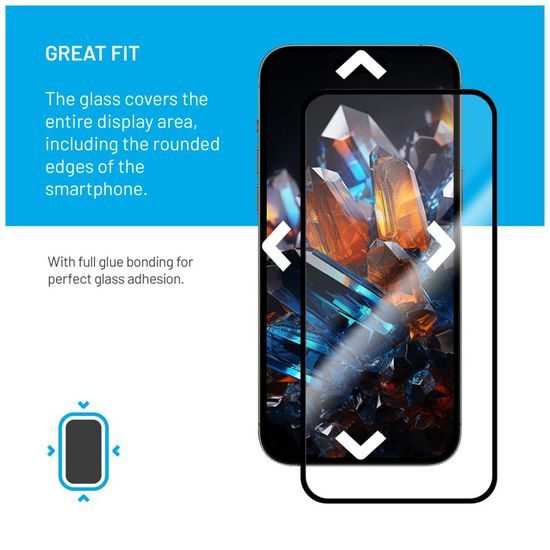Premium zaščitno kaljeno steklo FIXED Armor z aplikatorjem, iPhone 15, črne barve