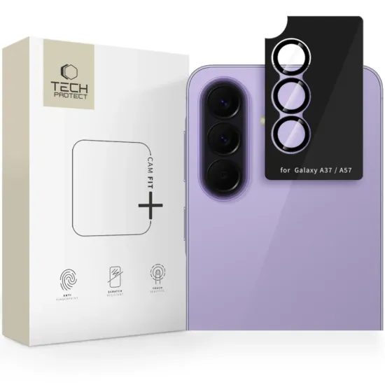 Tech-Protect Camring Fit+, geam protector pentru camera foto, Samsung Galaxy A37 / A57 5G, negru
