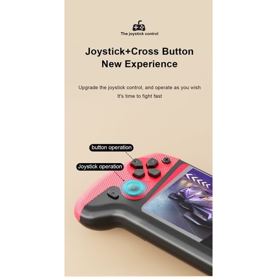 Q21 Φορητή κονσόλα παιχνιδιών με οθόνη 3,5" HD, 500 παιχνίδια και χειριστήρια για 2 παίκτες, κόκκινο-μπλε