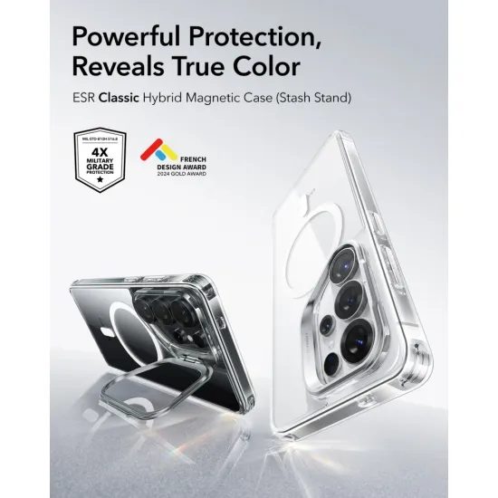 ESR Classic Hybrid Kickstand MagSafe, Samsung Galaxy S26 Ultra, διάφανο