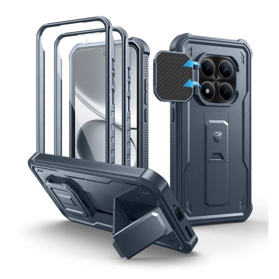Husă Dexnor 360 Kickstand Camprotector Xiaomi Redmi Note 15 Pro 5G, albastră