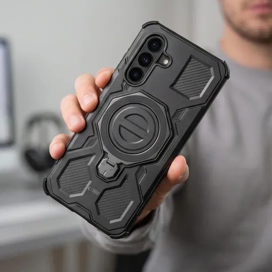Tech-Protect TacticStand MagSafe vāciņš Samsung Galaxy A17 / A18 – matēti melns