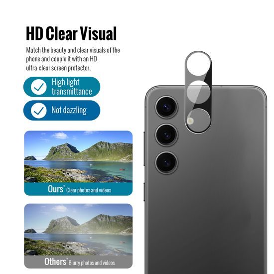 JP Combo pack, Set 2 vetri temperati e 2 protezioni fotocamera, Samsung Galaxy S25