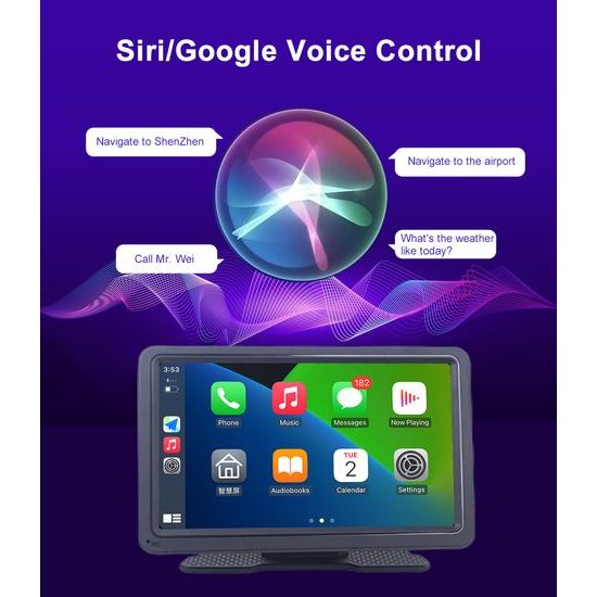 7" CarPlay zaslon za auto s bežičnim Apple CarPlay i Android Auto