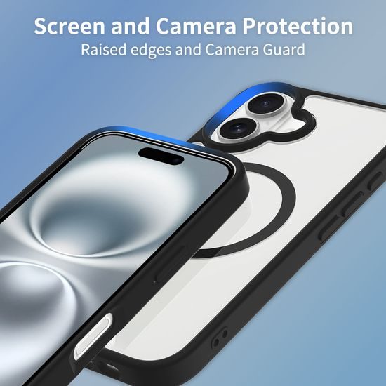 JP MagFit Clear MagSafe θήκη με μαγνήτη N52, iPhone 16, μωβ