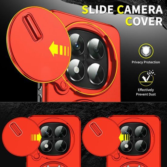 Θήκη Camslide Stand, Xiaomi Redmi Note 14 Pro Plus 5G, κόκκινη