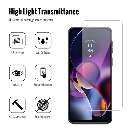 JP Combo pack, Set 2 vetri temperati e 2 vetrini per fotocamera, Motorola G54