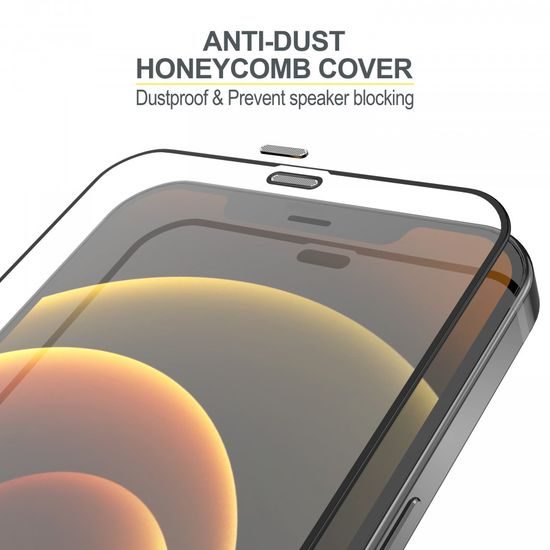 Zifriend, iPhone 12 Pro Max, Folie de sticlă securizată 3D Full cover cu aplicator, neagră