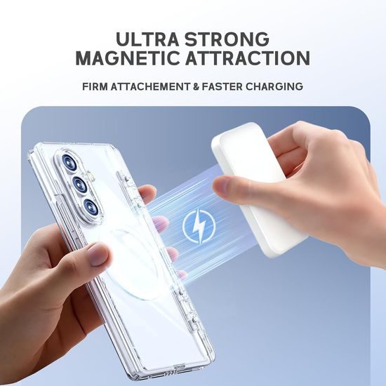 BiQiHR Schutzhülle + HD Schutzfolie für Samsung Galaxy Z Fold7 - 360° Schutz mit Panzerglas und Ständer - Transparent