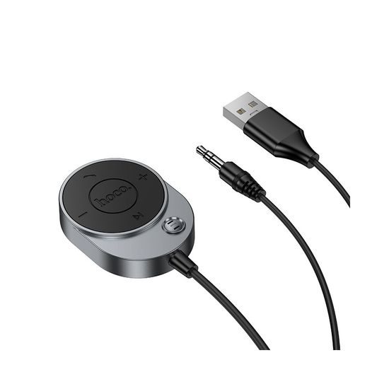 Hoco E150 Bluetooth δέκτης με καλώδιο AUX, γκρι