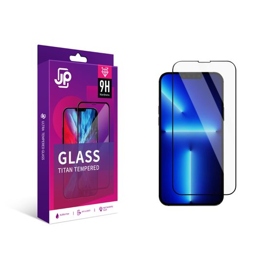 JP Titan extra čvrsto zaštitno kaljeno staklo, iPhone 13 Pro Max / 14 Plus, crno