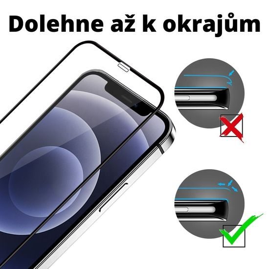 Folie de sticlă JP 3D cu cadru de instalare, iPhone 12 Mini, neagră