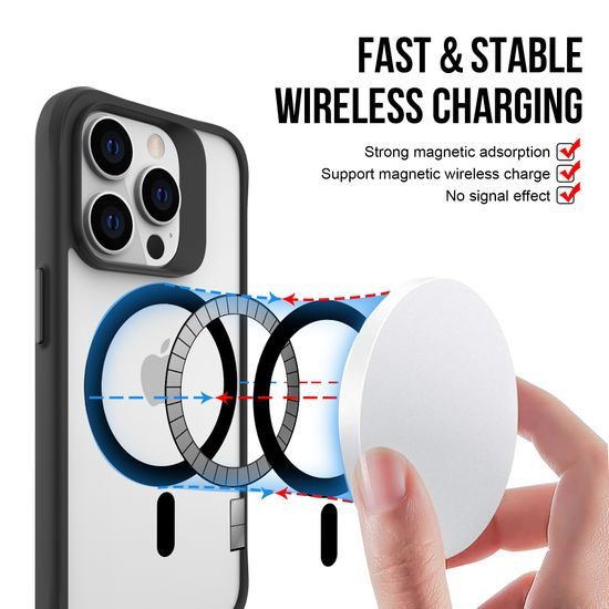 JP MagFit MagSafe θήκη με πιστοποίηση 3M SGS, iPhone 16 Pro, μαύρη