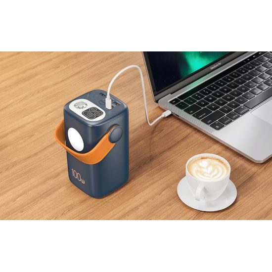 Powerbanka για φορητούς υπολογιστές και outdoor 60.000 mAh, 100W + 30W PD, ισχυρό φως LED, μαύρη