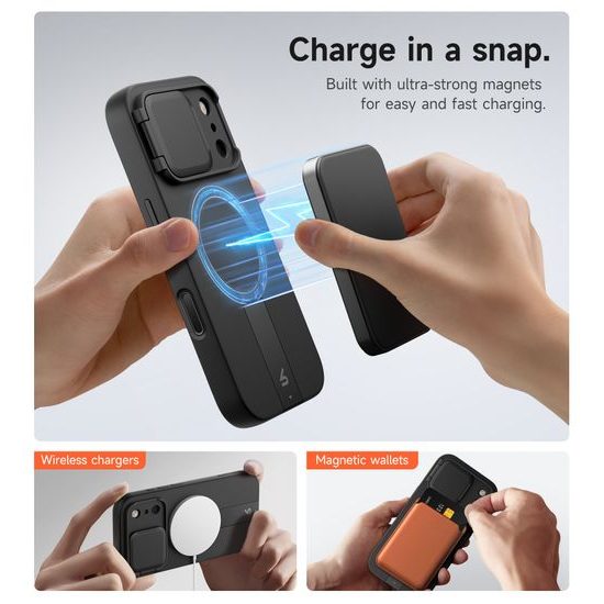 Suritch MagSafe Kickstand Camprotector θήκη iPhone 17 Pro, μαύρη