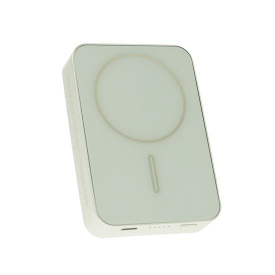 Μεταλλική Ασύρματη Powerbank MagSafe με Βάση, 10000mAh, PD20W, Λευκή