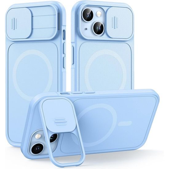 JP CamProtection MagSafe obal s 4.5M SGS certifikátem, iPhone 13 / 14 / 15, světle modrý