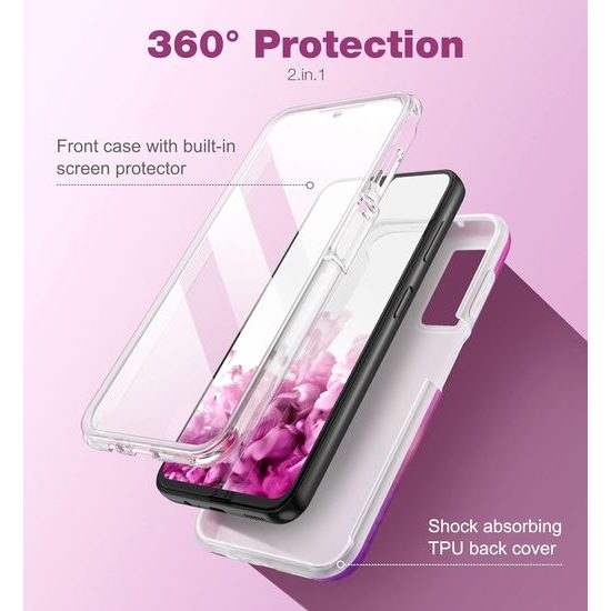 Suritch 360 Marble maska za Samsung Galaxy A14, ljubičasta