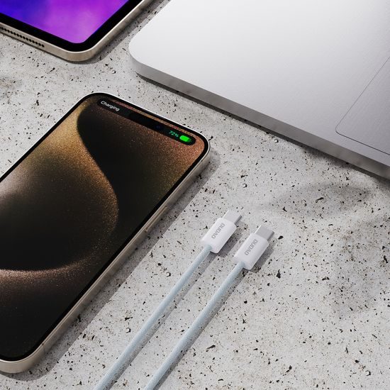 Dudao L6C kabel USB-C - USB-C, PD 30 W, 1 m, svetlo modra